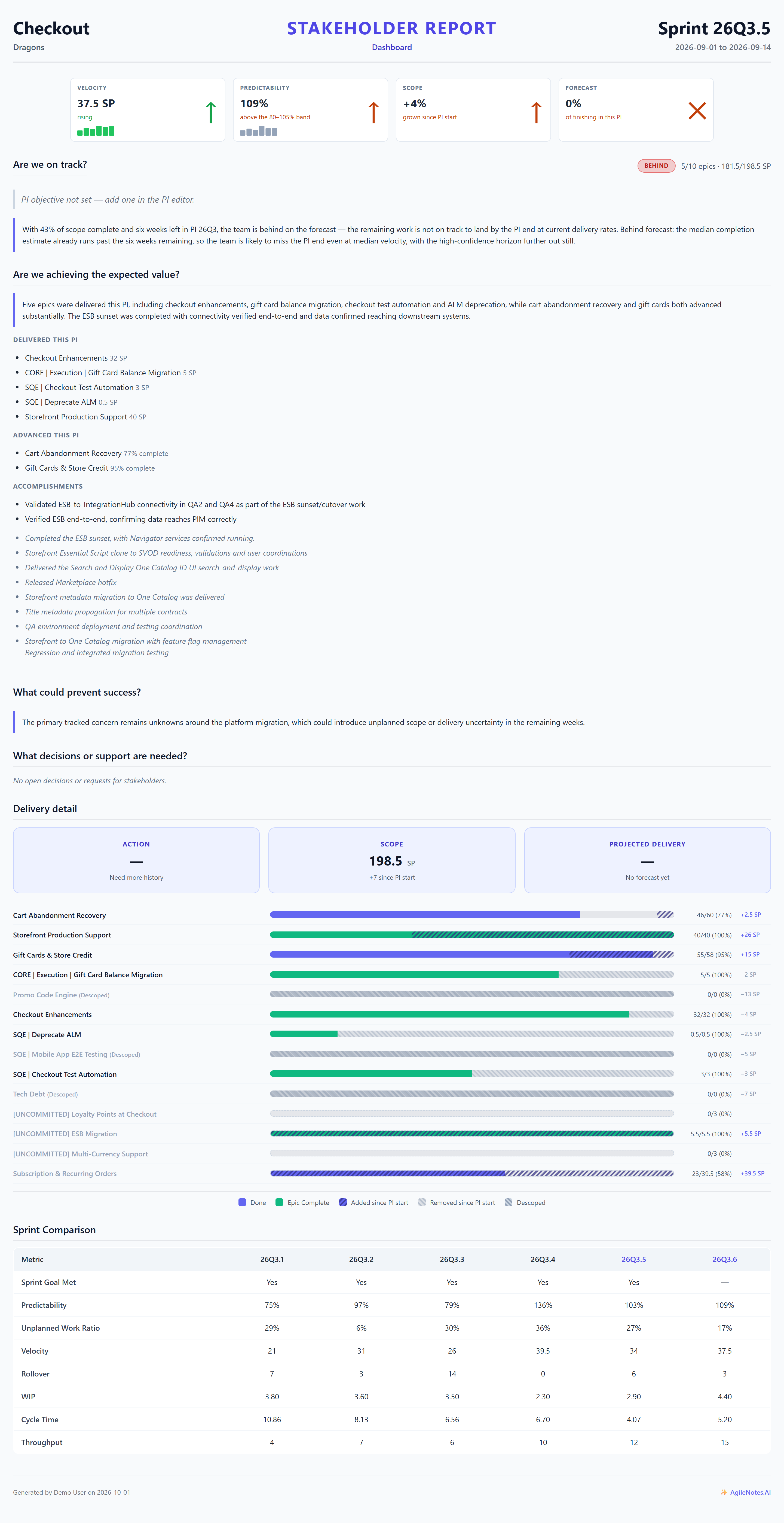 A stakeholder report